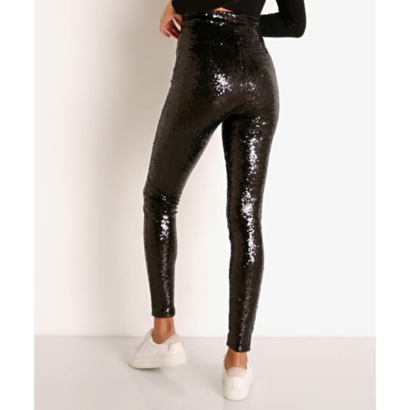 Commando Sequin Leggings in Color Black - Picture 3 of 7